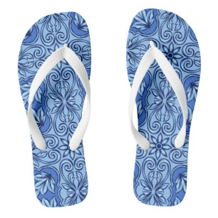 Blaue portugiesische Fliesen Flip Flops