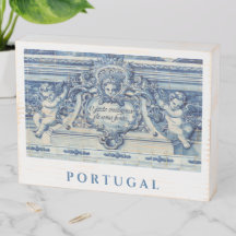 Blaue portugiesische Fliesen mit zwei Engeln