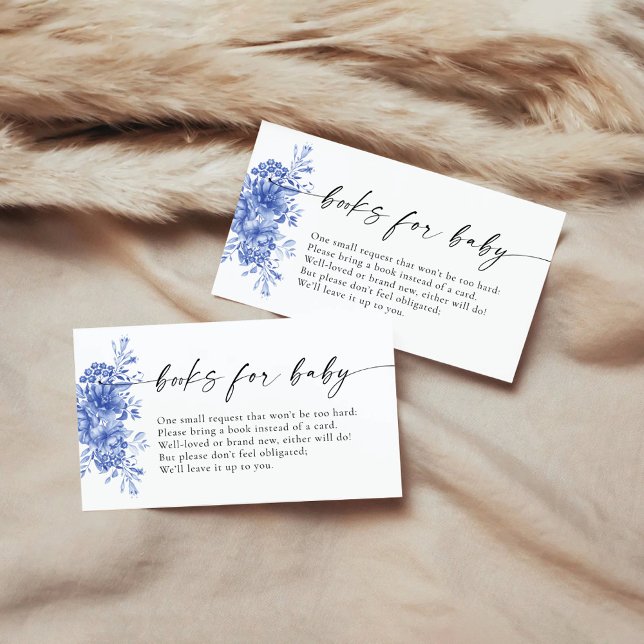 Blaue Porzellanflorenbücher für Baby Begleitkarte (Von Creator hochgeladen)