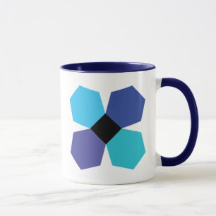 Blaue PPE-Blumenblock-Kaffee-Tasse Tasse