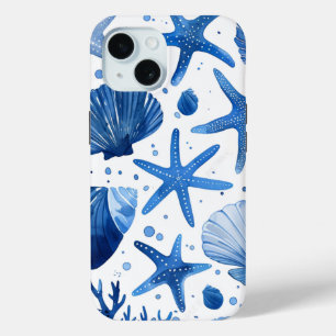 Blaue Preppy-Muscheln Case-Mate iPhone Hülle