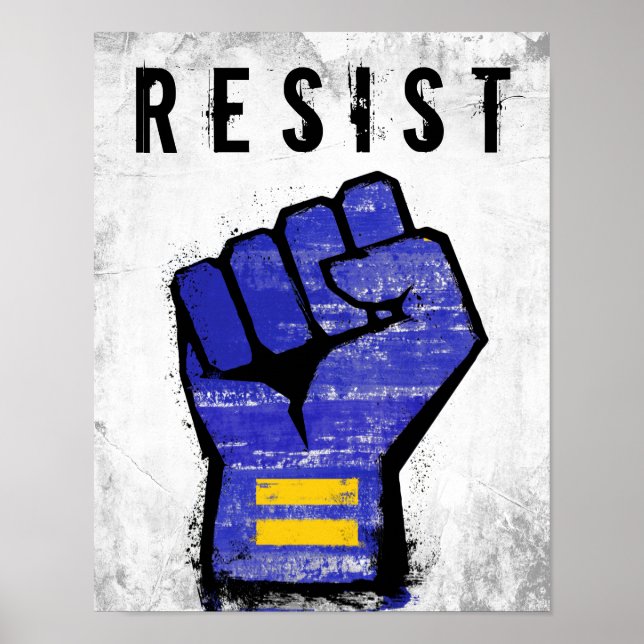 Blaue Protestfaust Poster (Vorne)