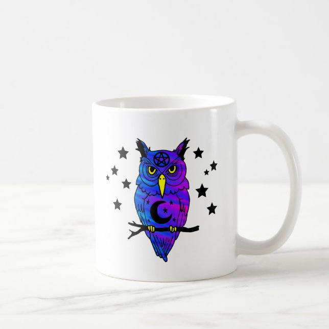 Blaue psychedelische heidnische Eule Tasse (Rechts)