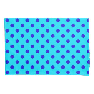 Blaue Punkte auf Cyan-Musterdesign Kissenbezug