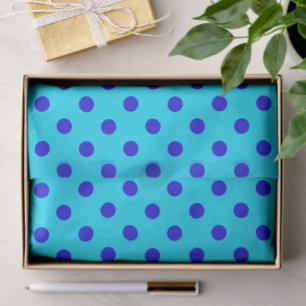 Blaue Punkte auf Cyan Musterdesign Seidenpapier