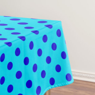 Blaue Punkte auf Cyan-Musterdesign Tischdecke