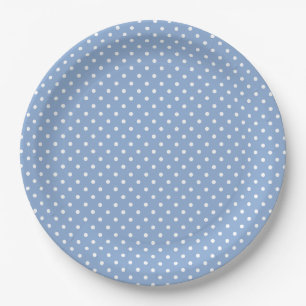Blaue Punkte-Babyparty Pappteller