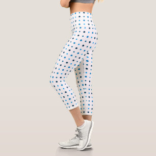 Blaue Punkte Capri Leggings