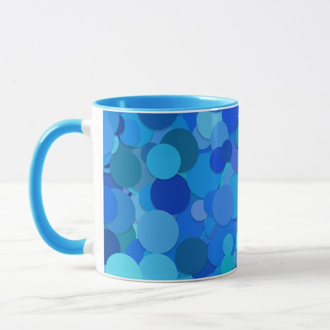 blaue Punkte-Konfetti-Kaffeetasse Tasse (Links)