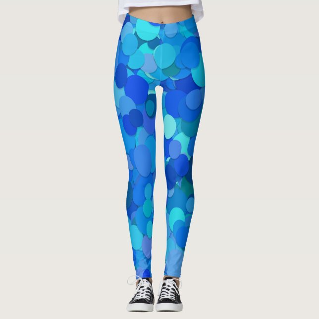 blaue Punkte-Konfetti-Leggings Leggings (Vorderseite)
