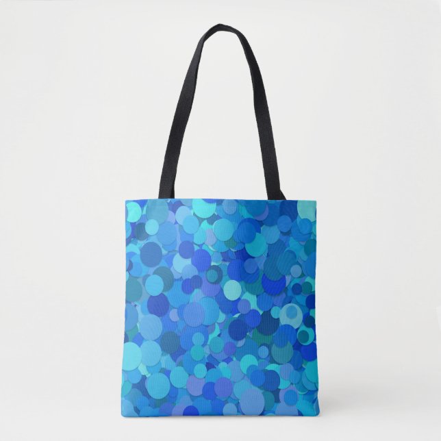 blaue Punkte-Konfetti-Tasche (Vorderseite)