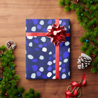 Blaue Punkte Mehrfarbige Lustige Geometrische Gest Geschenkpapier