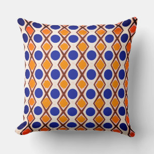 Blaue Punkte und Orangefarbene Farbe Kissen