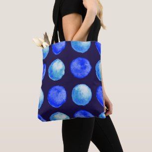 Blaue Punkte Wasserfarbmuster Indigozi Cerulean
