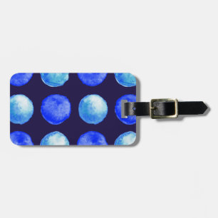 Blaue Punkte Wasserfarbmuster Indigozi Cerulean Gepäckanhänger
