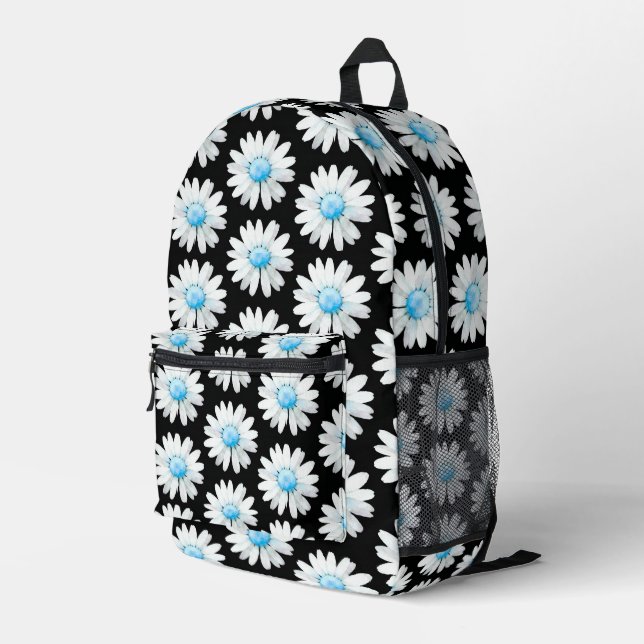 Blaue Punktedaisy Bedruckter Rucksack (Rückseitige Ecke Rechts)