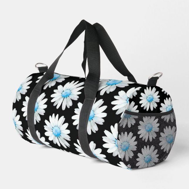 Blaue Punktierte Gänseblümchen Duffle Bag (Rechte Ecke)
