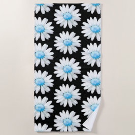 Blaue Punktierte Gänseblümchen Strandtuch