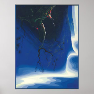 Blaue Purpur-Nebel - Magischer Realismus  Eyvind E Poster
