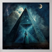 Blaue Pyramide Surreale Visionäre Kunst