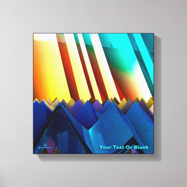 Blaue Pyramiden und Prismen Leinwanddruck (Vorderseite)