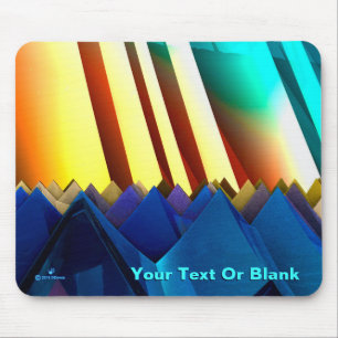 Blaue Pyramiden und Prismen Mousepad