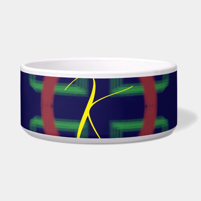 Blaue Quadrate geometrisch Napf (Vorderseite)