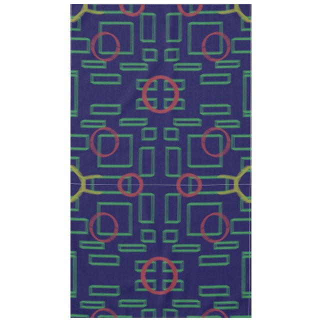 Blaue Quadrate geometrisch Tischdecke (Vorderseite)