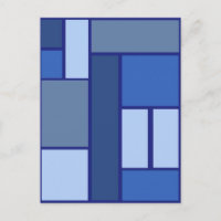 Blaue Quadrate in einem geometrischen Muster