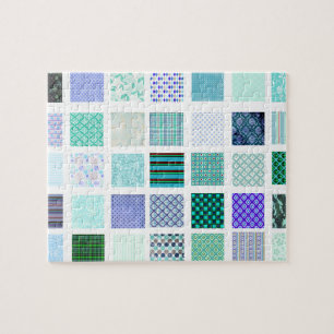 Blaue Quadrate-Mosaikmuster Puzzle