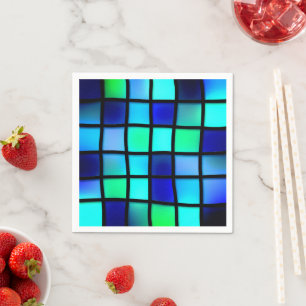 Blaue Quadrate Serviette