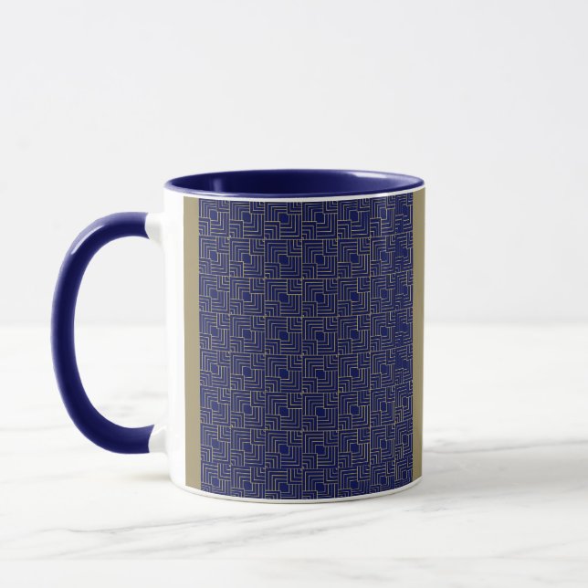 Blaue Quadrate Tasse (Links)