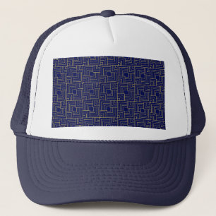 Blaue Quadrate Truckerkappe