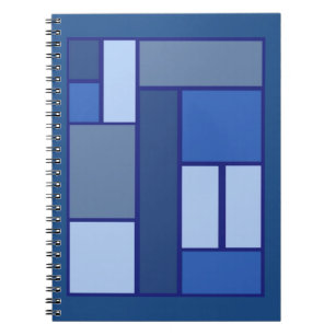 Blaue Quadratzgeometrie - Form und Farbe der Beweg Notizblock