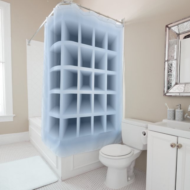 Blaue Quadratzoll Duschvorhang (Beispiel)