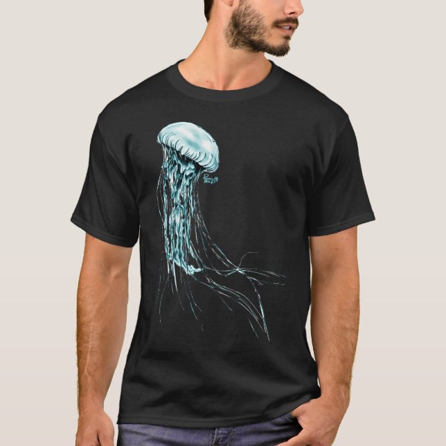 Blaue Qualle T-Shirt (Vorderseite)