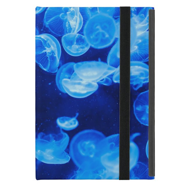 Blaue Qualle unter Wasser iPad Mini Schutzhülle (Vorderseite Geschlossen)