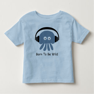 Blaue Quallen DJ geboren, wilder T - Shirt zu sein
