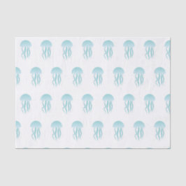 Blaue Quallen - Seidenpapier