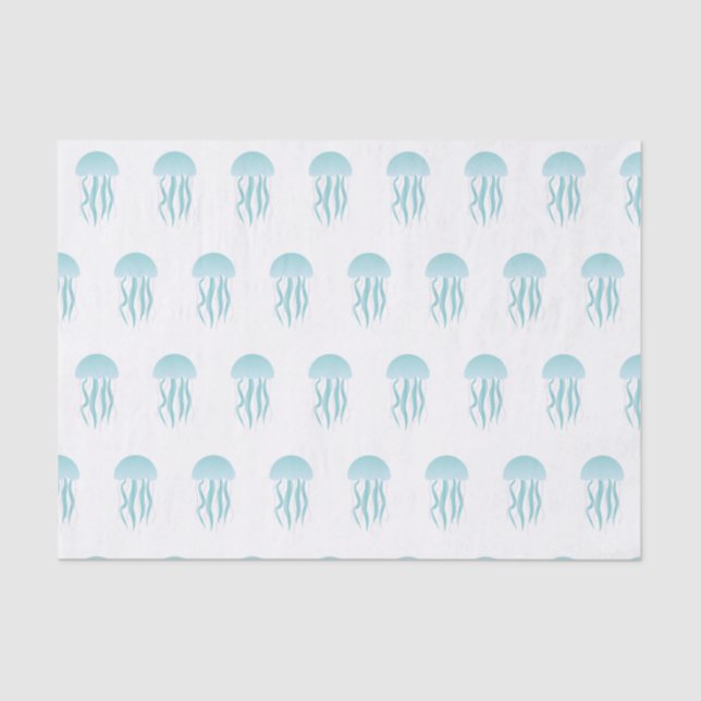 Blaue Quallen - Seidenpapier (Vorderseite)