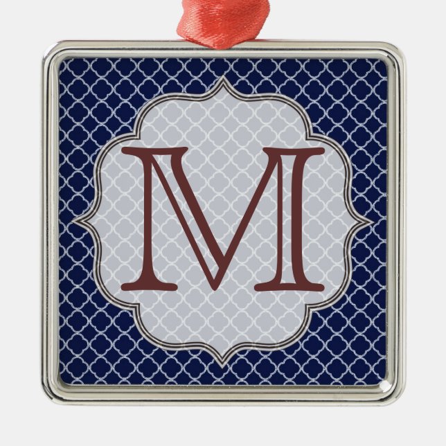 Blaue Quarterfolie Latti Monogram Ornament (Vorne)