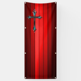 blaue quere rote Plankenkirche Banner