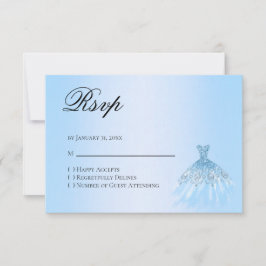 Blaue Quinceanera-Antwort RSVP-Karte RSVP Karte