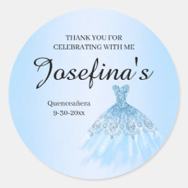 Blaue Quinceanera-Aufkleber Runder Aufkleber