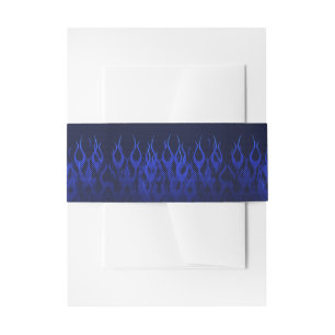Blaue Racing Flammen auf Carbon Fibre Print Einladungsbanderole