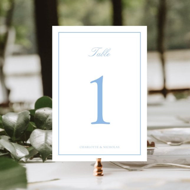 Blaue Rahmenhochzeit Tischnummer (Von Creator hochgeladen)