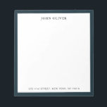 Blaue Randnotiztafel Notizblock<br><div class="desc">Personalisiertes, klassisches und elegantes Notizblock mit blauem Navy-Rand. Sie können den Schriftart ganz einfach in einen beliebigen Stil oder eine beliebige Farbe ändern, indem Sie auf der rechten Seite des Elements auf "Diese Vorlage bearbeiten" klicken oder auf den blauen Button "Anpassen" klicken, um den Text zu ordnen, die Schriftart und...</div>