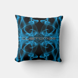 Blaue Rauch Custom Abstract Art mit melancholische Kissen