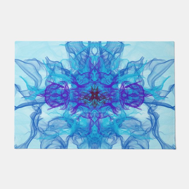 BLAUE RAUCHEN - Fraktal Art - Fußmatte (Vorderseite)