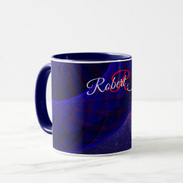 Blaue Raum-Donuts Geometrische Kaffeetasse